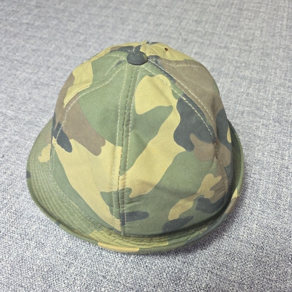Vintage Duck Bay Camo Hat Cap Hunter Hunting Bucket Hat Foam Inside Mens Medium